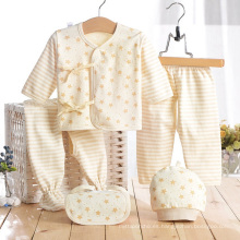 La estrella coloreada del algodón y la ropa recién nacida 5PCS del bebé de las rayas